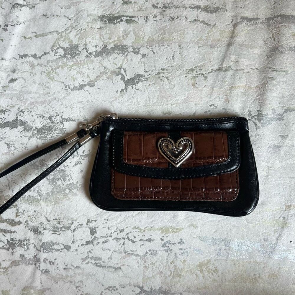 Brighton Leather Y2K multi tone leather heart wallet wristlet - Picture 5 of 5